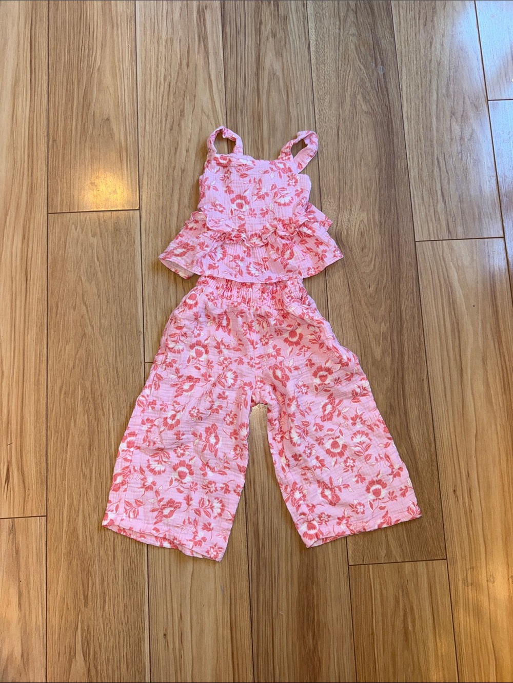 btween Pink Floral Girls' Two-Piece Matching Set